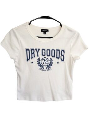 DRY GOODS Short Sleeve Baby Tee with Graphic Logo White Small